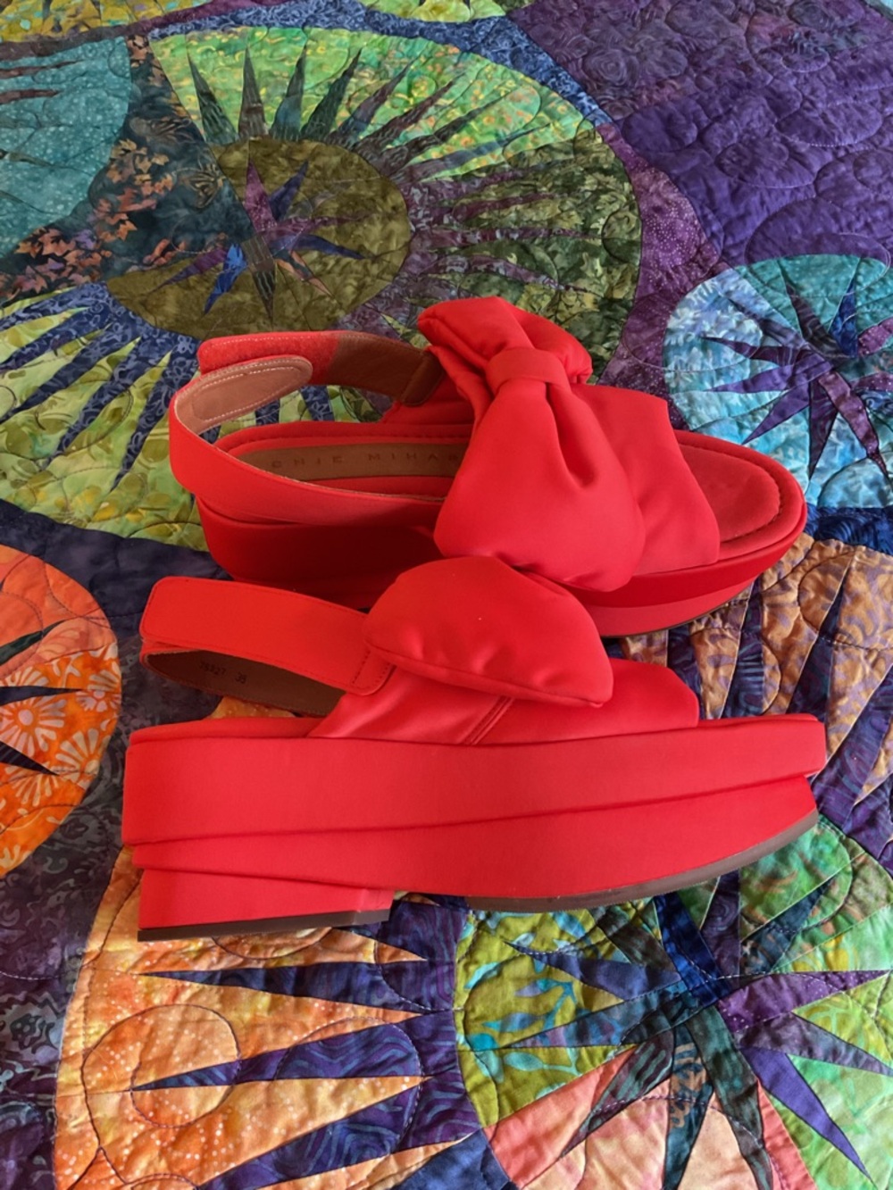 Chie Mihara Red Bow Slingback Sandals - Picture 2 of 5